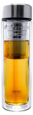 Productafbeelding van Dubbelwandige glazen fles met infuser, 350 ml, voor wijn en andere dranken