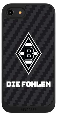 Produktbild von NIVOCASE Handyhülle für Apple iPhone 8 Hülle NIVOpure Case Schwarz Borussia Mönchengladbach Carbon Gladbach