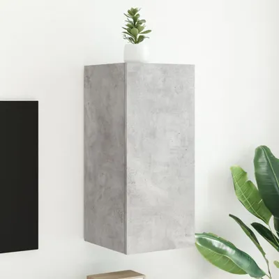 Image de Maison Exclusive - Meuble TV avec éclairage LED gris béton 30,5 x 35 x 70 cm