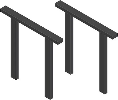 Produktbild von Bankbeine 2stk. 40x42cm schwarz pulverbeschichtet Bankkufen Bankgestell Stahl Gartenbank