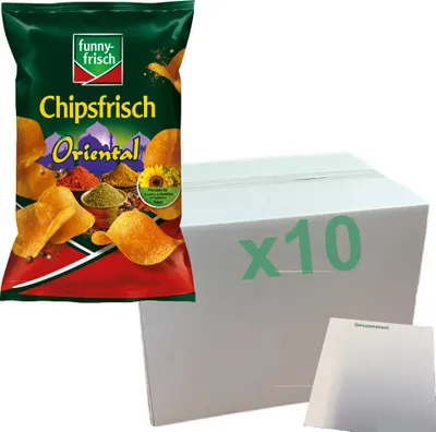 Produktbild von Funny-Frisch Chipsfrisch Oriental (10x150g Tüten) + usy Block