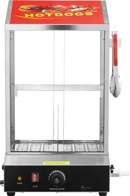 Produktbild von SucceBuy Hot Dog Dampfgarer, 37L, 2-stufiger Hot Dog Hütten-Dampfgarer, 30℃ - 85℃ Temperaturregelung, elektrischer Brötchenwärmer mit Schiebetüren aus gehärtetem Glas, Trennplattenzange, Edelstahl.