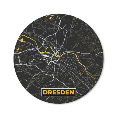 Produktbild von MuchoWow® Mauspad Mousepad Dresden - Gold - Stadtplan - Karte - Deutschland 40x40 cm - Mousepads - Maus Mat - Pad - Mausunterlage - Schreibtisch Accessoires