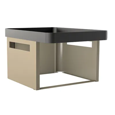 Image de hiyard Mährobotergarage plain / Wetterfeste Mähroboter-Garage & Schutzdach für Rasenroboter / mattschwarz & perlbeige / Länge 892 mm · Breite 646 mm · Höhe 444 mm