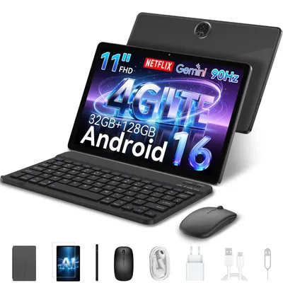 Produktbild von ZENO5 Android 16 Tablet 11 Zoll mit Tastatur 4G LTE Dual SIM 8300 mAh Grau