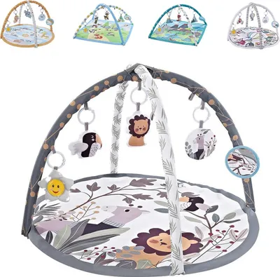 Produktbild von Chipolino Spielbogen Tiere, Musikfunktion, 5 Hngespielzeuge, Krabbeldecke grau