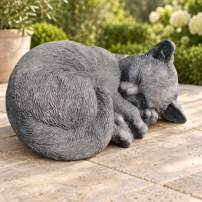 Produktbild von Steinguss Katze eingerollt klein