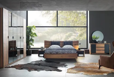 Produktbild von Schlafzimmer Set Bett 2х Nachttisch Kleiderschrank Kommode Spiegel Set JVmoebel