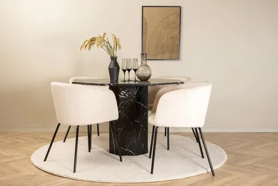Produktbild von Essgruppe Esstisch Marbs Ø110cm mit Stühlen Berit