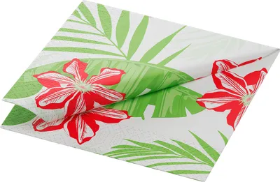 Image de Serviettes Duni Tropical Lily 24x24cm 3 plis 50pcs