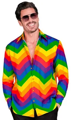 Imagen del producto de Camisa para hombre de la marca Widmann, diseño "Arcoíris", talla S/M