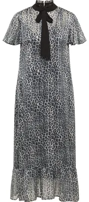 Produktbild von SIDONA Damen Midikleid mit Leoprint 19223977-SI01, GRAU, XS