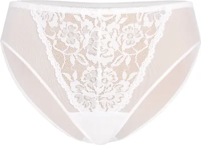 Zdjęcie produktu dla Teyli majtki siateczkowe z kwiatową koronką Glamour Damskie 312 biały L
