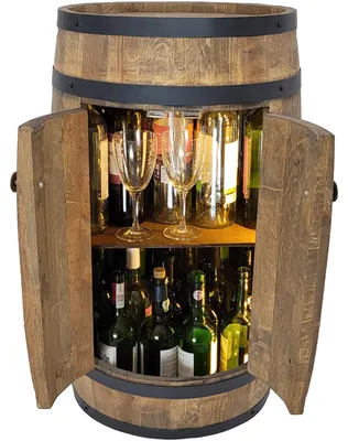 Immagine prodotto di Bar per liquori in legno scuro con illuminazione a LED, mini bar da casa 80 cm