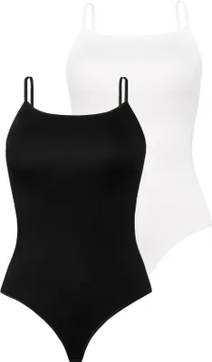 Produktbild von Teyli 2er Pack: Taillierter Bodysuit mit dünnen Trägern Goffy Female 2401-2_bl-wh mehrfarbig XL