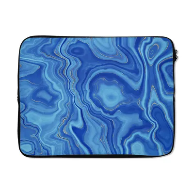 Produktbild von MuchoWow® Laptop Hülle 15 Zoll Blau - Achatgeode - Steine - Marmor Laptoptasche - Laptoptasche - Sleeve - Rundum-Schutz
