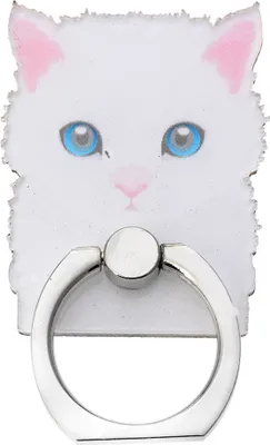 Produktbild von Melady Handy Ringhalter Katze Weiß Metall