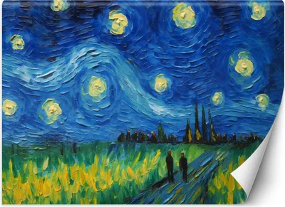 Produktbild von Vlies fototapete Sternenreiche Nacht - V. van Gogh 400x280 cm Feeby Bunt inkl. Kleber einfache Montage