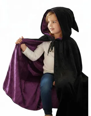 Produktbild von Cape Kinder schwarz lila Great Pretenders Umhang Ritter König Kostüm Gr. M 110