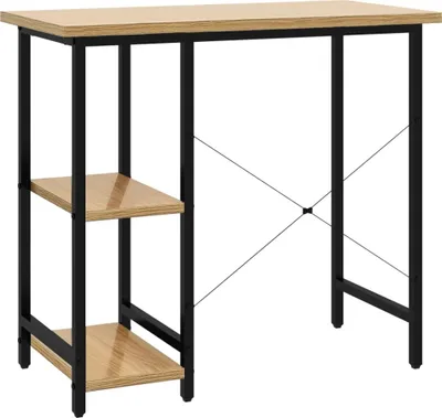 Obrázok produktu pre Počítačový stôl, čierny a svetlý dub 80x40x72 cm, MDF a kov