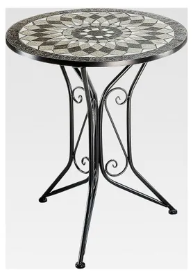 Produktbild von Mosaiktisch aus Metall - H70 cm x D60 cm - grau