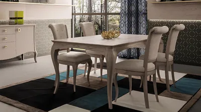 Image de Esstisch Garnitur Esszimmer Möbel Einrichtung Gruppe Tisch + 6 Stuhl Set 7tlg.