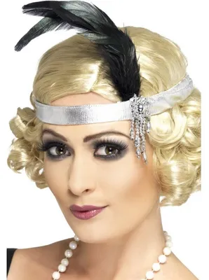 Immagine prodotto di Smiffys - Fascia per capelli da donna, raso SM198 (taglia unica) (argento)