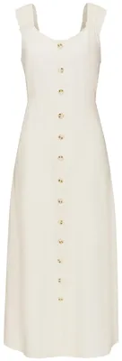 Produktbild von LASCANA Maxikleid mit breiten Trägern aus We mit Leinenanteil creme Größe 46