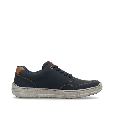 Produktbild von Rieker Herren Sneaker Schnürung Reißverschluss Halbschuh 04003, Größe:41 EU, Farbe:Blau