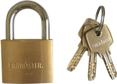 Produktbild von Primaster Vorhängeschloss Messing 65 mm inkl. 3 Schlüssel
