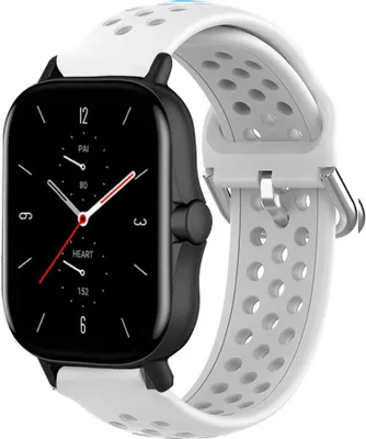 Produktbild von Strap-it Amazfit GTS 2 Silikonarmband mit Löchern (Weiß)