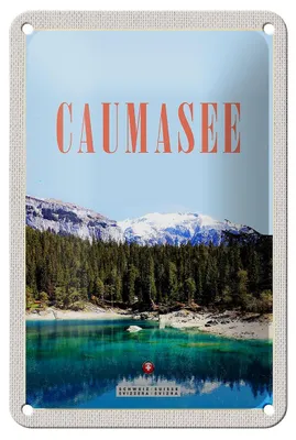 Produktbild von Blechschild Reise 12x18cm Caumasee Schweiz Schnee Natur Urlaub Schild