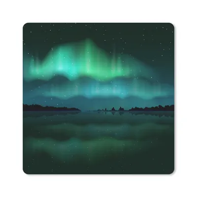 Produktbild von MuchoWow® Mauspad Mousepad Nordlichter - Himmel - Nacht 20x20 cm - Mousepads - Maus Mat - Pad - Mausunterlage - Desk Mat - Bureauartikeln