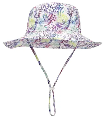 Produktbild von Baby Sonnenhut Fischerhut Sommerhut Breiter Krempe UPF 50+ Lila Blume 2-6 Jahre
