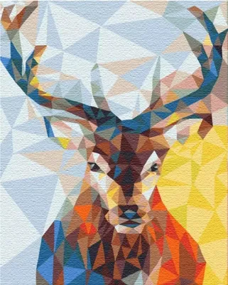 Immagine prodotto di Dipingere con i numeri Brushme 40x50 cm - Cervo in un caleidoscopio