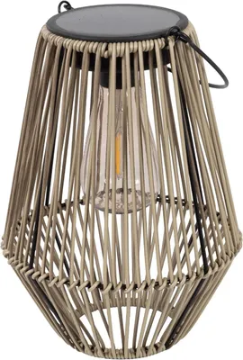 Obrázok produktu pre Solárne svietidlo Gadgy na vonkajšie použitie, vhodné do záhrady – odolná solárna lampa s vzhľadom ratanu a teplým bielym LED svetlom – dekoratívne solárne osvetlenie pre záhradu, balkón a terasu