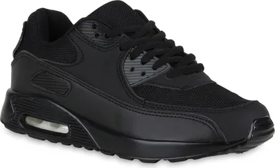 Produktbild von Mytrendshoe Damen Sportschuhe Laufschuhe Sneakers Runners Profilsohle 816774, Farbe: Schwarz, Größe: 37