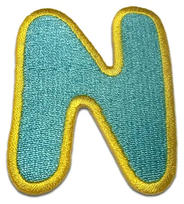Produktbild von Buchstabe N - 6.3x4.8cm: Alphabet Buchstaben Einzeln Auswählbar - Aufnäher, Bügelbild, Aufbügler, Applikationen, Patches, Flicken, Zum Aufbügeln