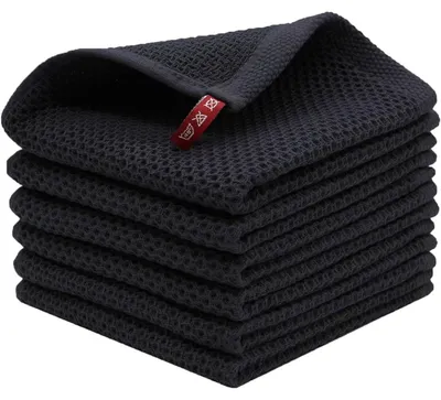 Productafbeelding van Barista-reinigingsdoeken, katoen, 6 stuks, zwart, 33x33 cm