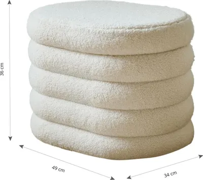 Produktbild von Petite Amélie Sitzhocker mit Stauraum Ted - Beige - Teddy-Stoff - Pouf und Aufbewahrungsort in einem