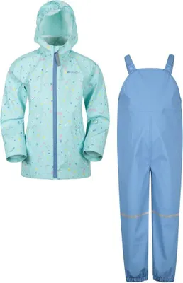 Produktbild von Mountain Warehouse - "Raindrop" Wasserfeste Jacke und Hose im Set für Kinder MW189 (98) (Petrol)