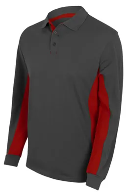 Image de Velilla 105514 ; Polo à manches longues, deux couleurs ; couleur : gris et rouge ; taille M