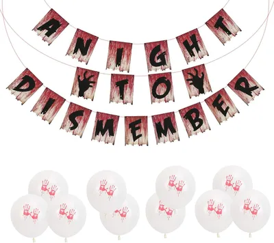 Produktbild von Blutige Girlande Halloween Luftballons Zombie Set