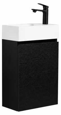 Obrázek produktu pro Badplaats Umyvadlo se Skříňkou Angela 40 x 22 cm - Černá - Skříňka s Umyvadlem