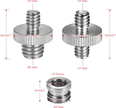 Image de vis filet?es 1/4 20 et 3/8 16 -adaptateurs -supports -kit -r?duction -b?ches pour cam?ra -monopode ? pied -boule Support l?ger