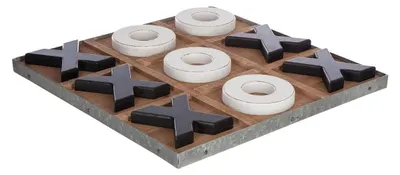 Produktbild von Tic-Tac-Toe-Spiel – Holz – 35 x 35 x 2,9 cm – Schwarz und Weiß