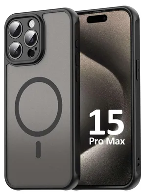Produktbild von Handyhülle für Apple iPhone 15 Pro Max Matt Case Schutzhülle Kratzfest Passgenau Schwarz