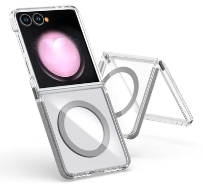 Immagine prodotto di Per Samsung Galaxy Z Flip7 Copertura protettiva in TPU MagSafe ibrido acrilico a doppio colore Grigio