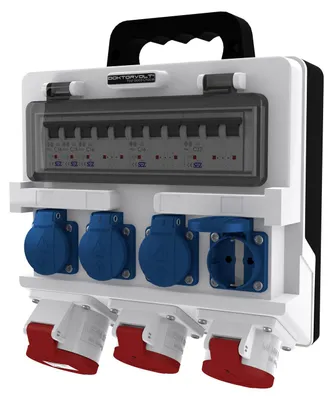 Obrázek produktu pro Stavební rozváděč napájení Rozváděč napájení TR-S 32A 2x16A 4x230V Mennekes Zásuvkový rozváděč Nástěnný rozváděč Doktorvolt