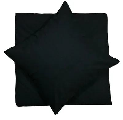 Produktbild von 4 tlg Uni Bettwäsche 135x200 Schwarz Einfarbig Renforce Garnitur 100% Baumwolle